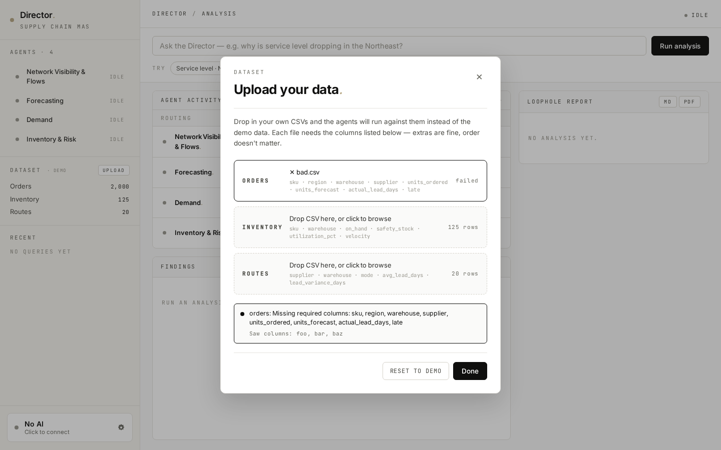 Upload error handling