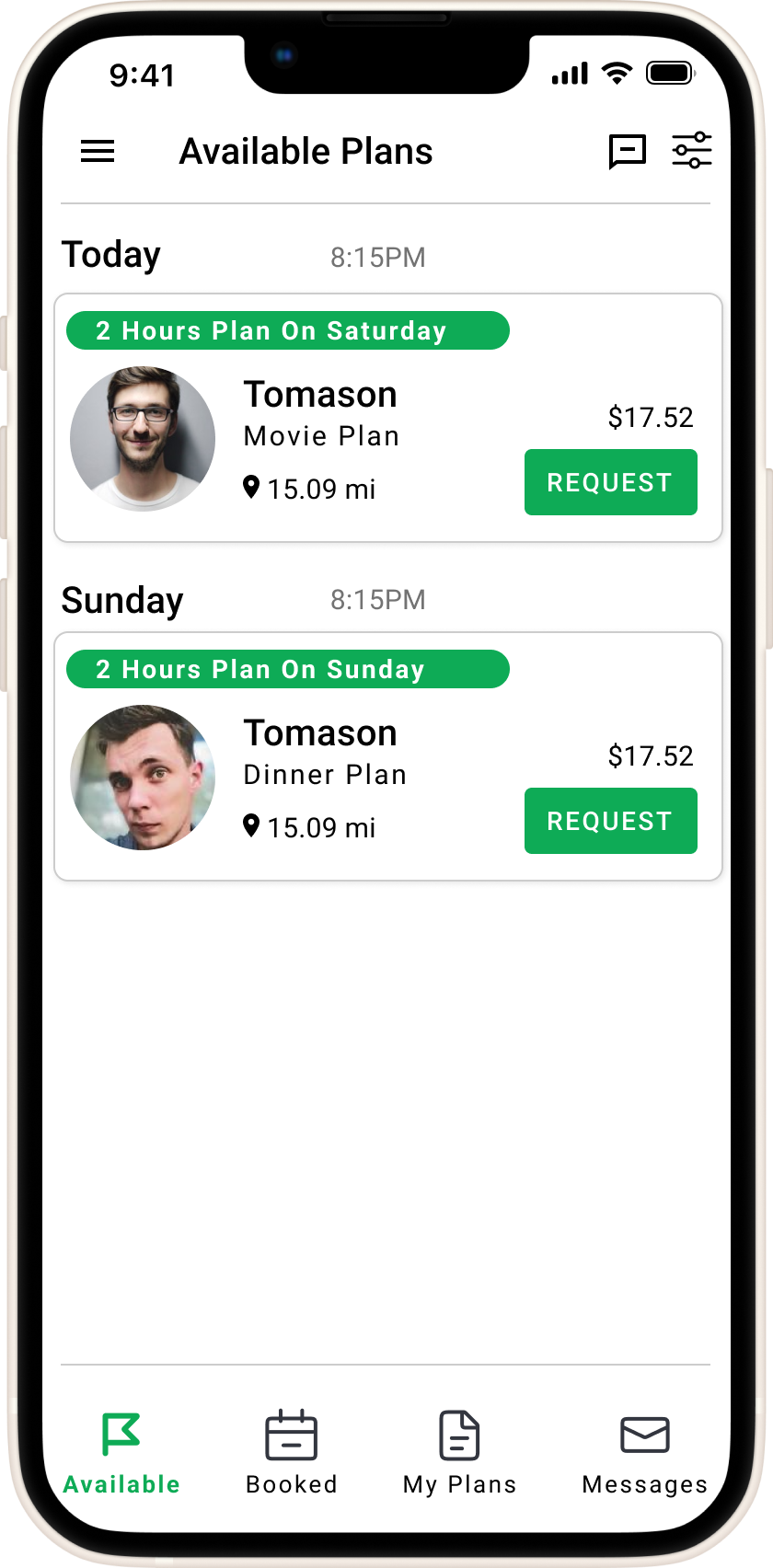 Gather — Pre-alpha home screen