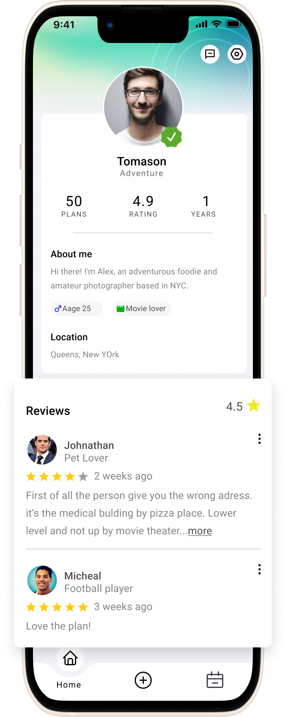 Gather — hi-fi wireframe refinements based on usability feedback